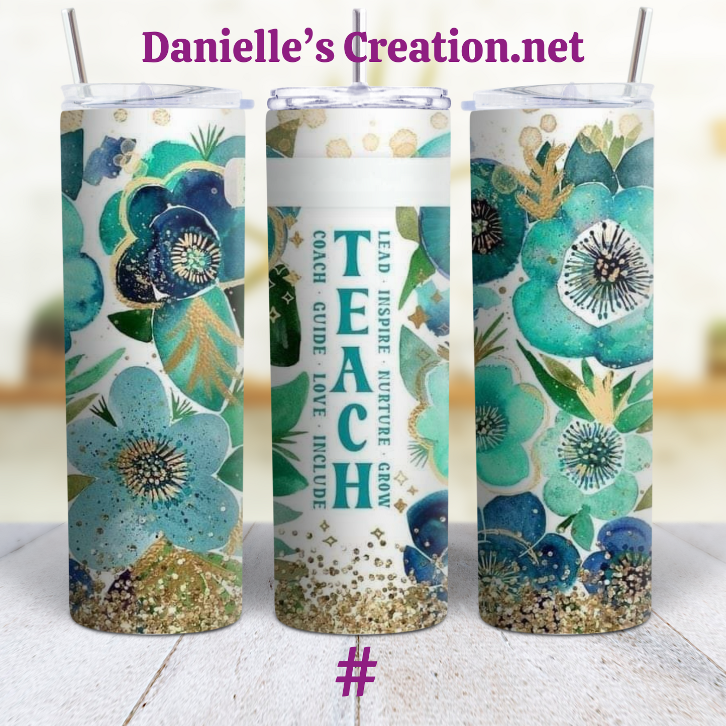 Teacher Leopard Print 20 oz Custom Sublimation Tumbler Stainless Steel 9