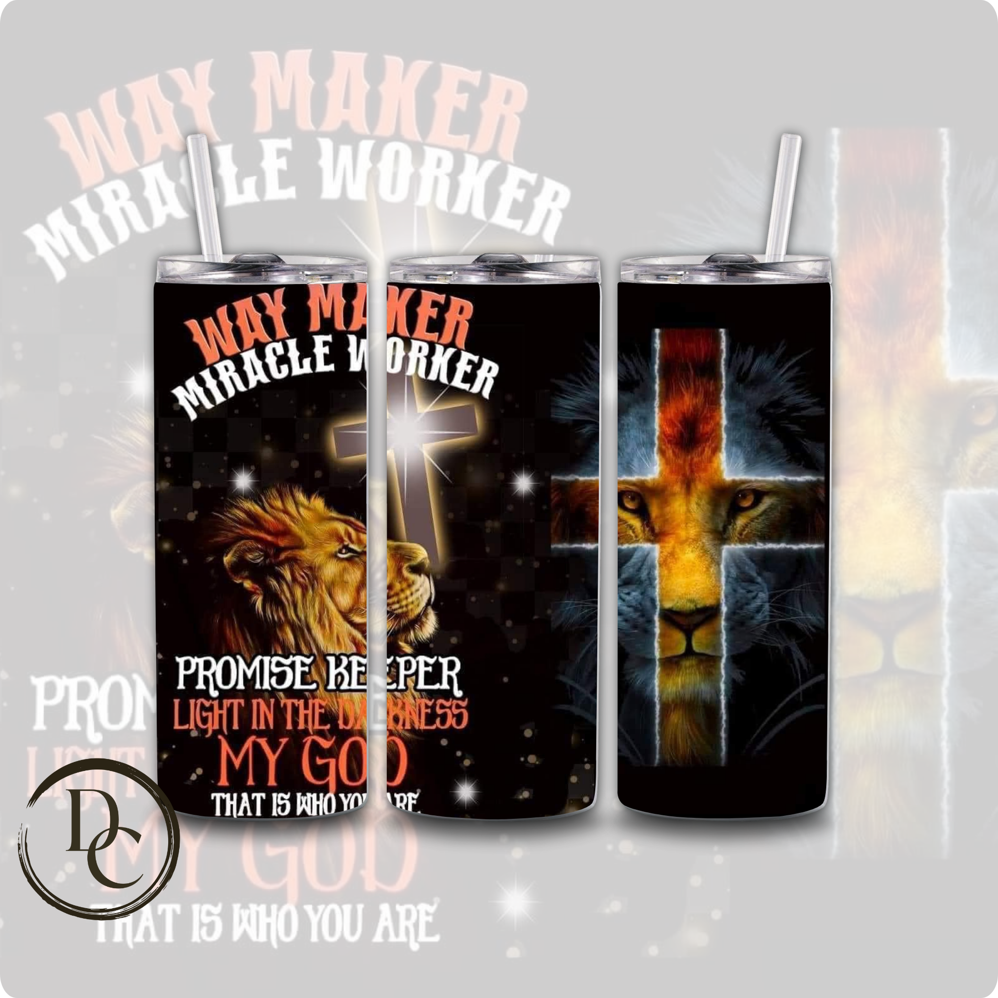 Way Maker Miracle Worker Promise Keeper Religious 20 oz Custom Sublimation Tumbler Stainless Steel Insulated