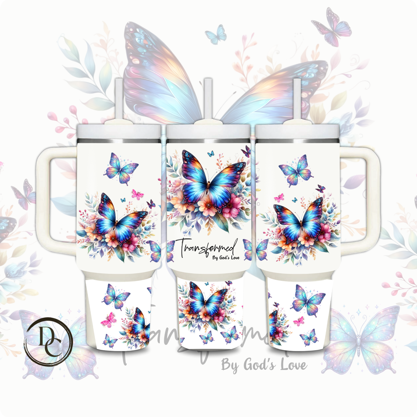 Stop Talking Start Doing Butterflies 30 oz & 40 Oz Custom Sublimation Tumbler Stainless Steel Insulated #6