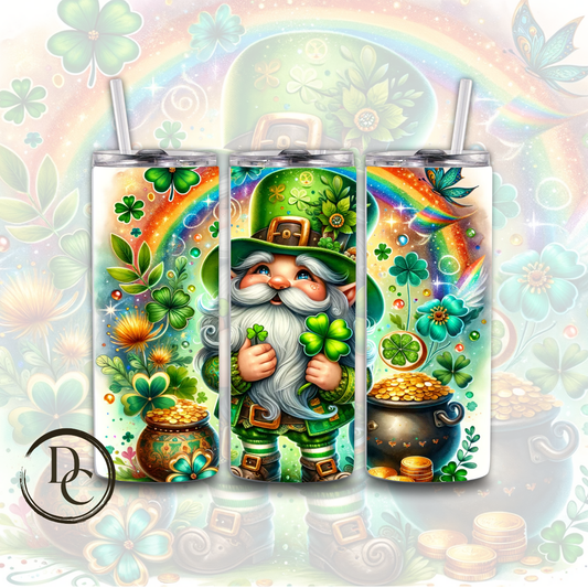 Gnome ST Patrick Day Rainbow 20 oz Custom Sublimation Tumbler Stainless Steel Insulated #13