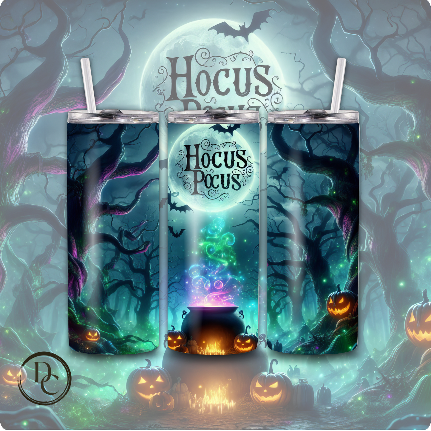 Hocus Pocus Halloween 20 oz Custom Sublimation Tumbler Stainless Steel 32